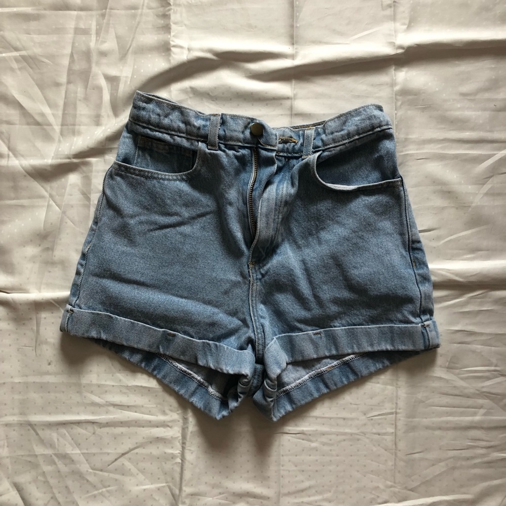 Vintage Light Blue American Apparel High Waisted Shorts US 27